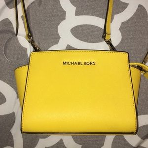 Michael Kors Yellow Selma Mini Cross Body Bag